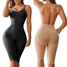 Women Tummy Control Backless Bodysuit Tops Body Shaper Slimming Shapewear Fajas