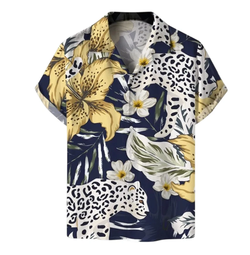 Tropical Flower Leopard Hawaiian Shirt