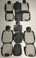 Black Gray Limited Leather Seat Covers Upgrade 2015-20 Ford F150 Supercrew Xlt