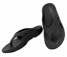 OOFOS Ooriginal Black Recovery Sandals Thong Flip Flops Men's Size 8 Women's 10