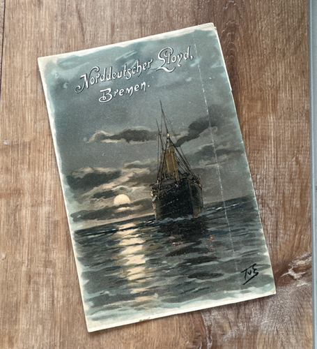1903 Kaiser Wilhelm der Grosse Bremen Menu German Ocean Liner WWI Naval Program