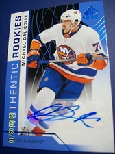 2018-19 UD (SP Game-Used) "Authentic Rookies" # 188 Michael Dal Colle Auto RC!  