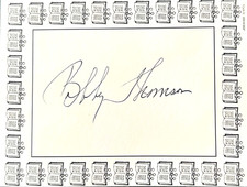 BOBBY THOMSON Signed Autograph 3x4 Bookplate BOBBY THOMSON Signed Autograph 3x4 Bookplate