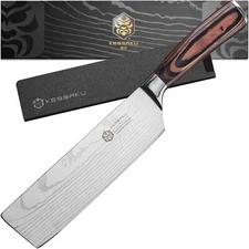 Kessaku 7" Nakiri Cleaver Knife - Samurai Series - HC Stainless Steel