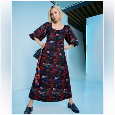 target midi dress Limited Edition Rachel Comey x Target Floral Print Volume Midi Dress  Pockets 2