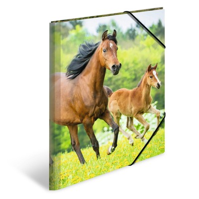 HERMA Elastic Folder Animals with Horses Motif, A3, Sturdy Plastic, with Inner P