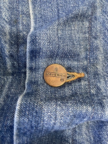 Vintage 70s Maverick Blue Bell Sherpa Denim L Jacket Girls Size 16 Made In USA - Picture 2 of 7