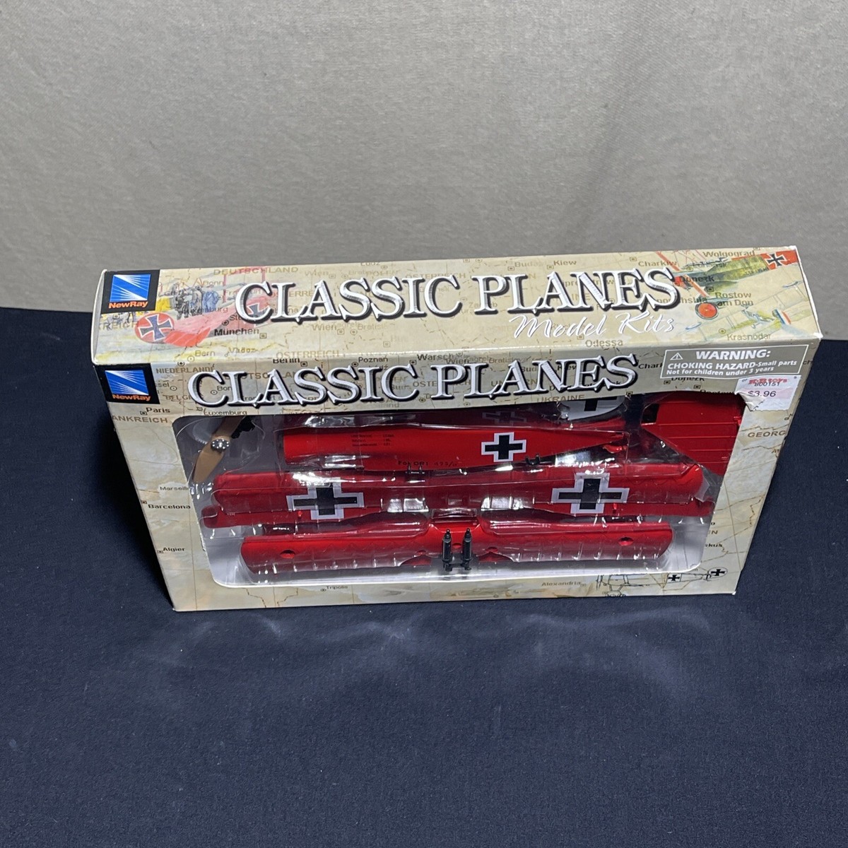 NewRay Classic Planes Fokker DR-1 Red Bi-Plane Airplane Model Kit
