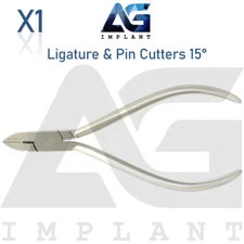 12cm Angled Ligature & Pin Cutters 15° Tool Instrument Pliers Orthodontic Dental