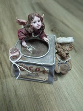 Boyds Bear Wee Folkstone Cocoa M Angelrich & Scoop 2E Musical Figurine 271050