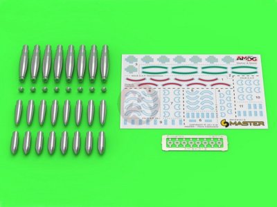 Master 1/24 Warhead Types for British RP-3 Rocket 60lb F 25lb SAP / AP AM-24-013