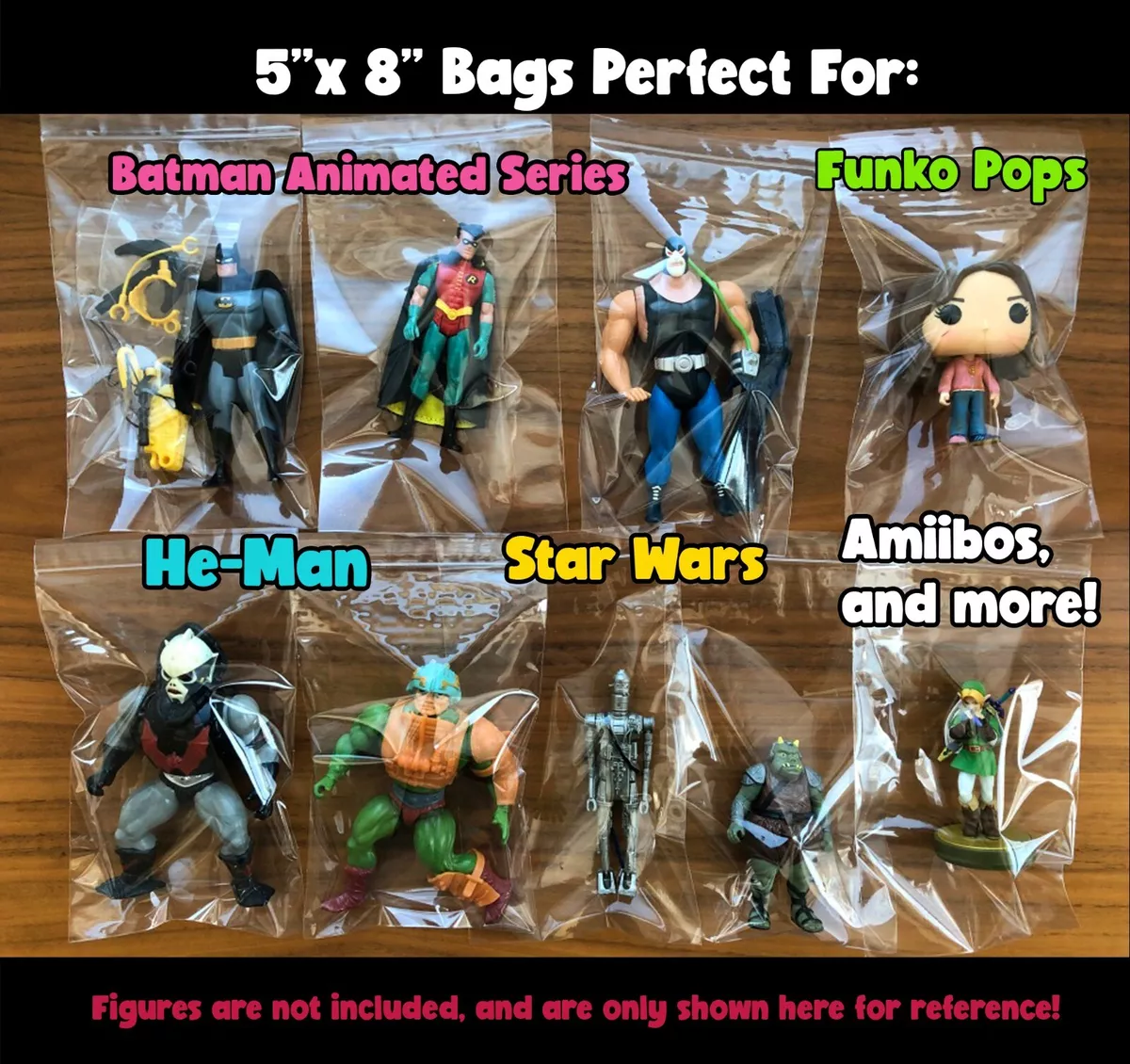 Polypropylene bags for store action figures