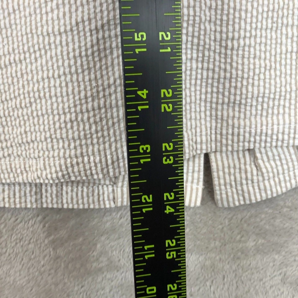 Camisa para mujer Koret Seersucker mediana manga 3/4 abotonada beige rayas Foto 3 de 4