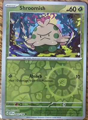 Shroomish 3/198 - Reverse Holo - Scarlet & Violet - Common - Read Desc.