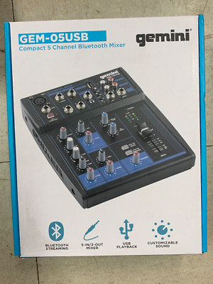 Gemini Pro Audio Equipment 5 Channels USB Unpowered Live Studio Music Mixers DJ