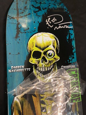 RARE SIGNED Creature Darren Navarrette Pro Model Skull Skateboard