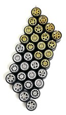 10 Sets Random Electro Mix 11mm Real Rider Wheels w/ Rubber Tire Set For 1/64