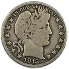 1915-S San Francisco Very Good VG+ Barber Liberty Silver Half Dollar 50C #2
