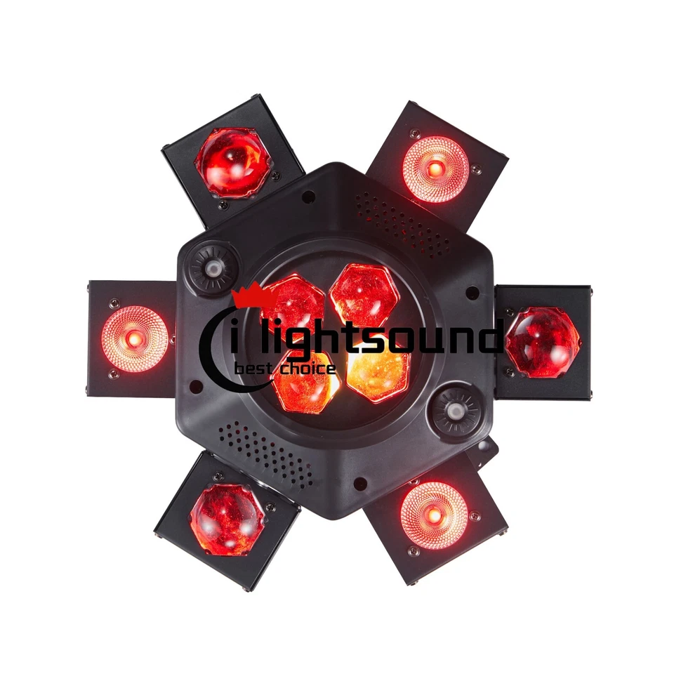 RGBW 6 Arms Bee Eye 10 LED Moving Head Light Beam Laser Stage Light DMX DJ KTV - Image 4 of 4