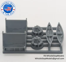 HO Scale 4 Tents, 4 Canoes and 4 Campfires, camping scene