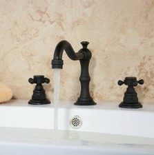 Black Oil Rubbed Brass Widespread Bathroom Sink Faucet Mixer Tap 3 Holes snf283