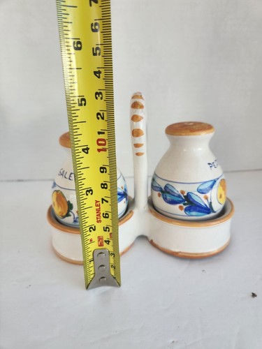Toscana Florence Italian Pottery Salt & Pepper Set Italy Handpainted Lemons - Picture 2 of 7