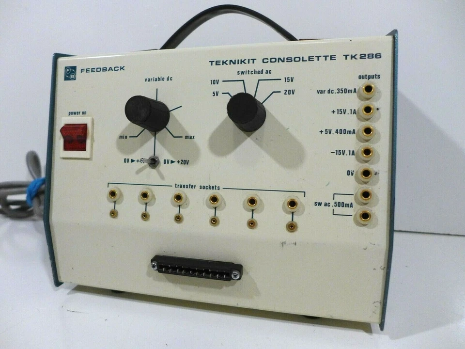 Consola Feedback Teknikit TK286 máquina de transferencia de CC variable enciende Foto 2 de 4