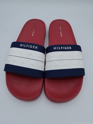 Unisex Tommy Hilfiger Slide Sandal Red Multicolor Size 10M
