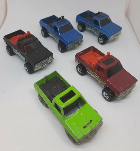 ☆ LOT 5 Vintage 1977 Hot Wheels Chevy Eagle Truck BLUE ,GREEN ,MARROON & BLACK
