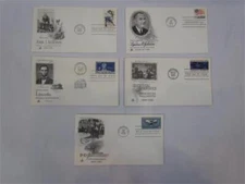Vintage (5) First Day of Issue A Lincoln,John Audubon, Emancipation Proclamation
