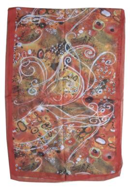LP109 BURGUNDY BLACK GOLD THREADS 80% POLYESTER 20% SILK SCARF WRAP 20 X 63'' NEW