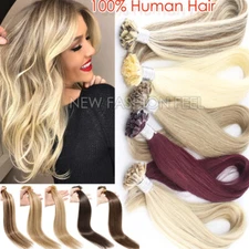 AAA+ Nail U Tip Real Thick Real Remy Human Hair Extensions Pre Bonded Keratin