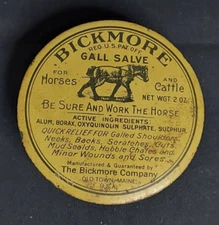 New Old Stock Veterinary Medicine Bickmore Gall Salve Horse Cattle Old Town ME