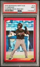 CJ Abrams 2020 Bowman Heritage Chrome Red Refractor 5/5 PSA Mint 9! Jersey #