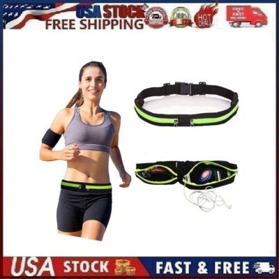 Pro Strength Zippered Fitness Belt  Expandable Pockets Reflective Trim NEW