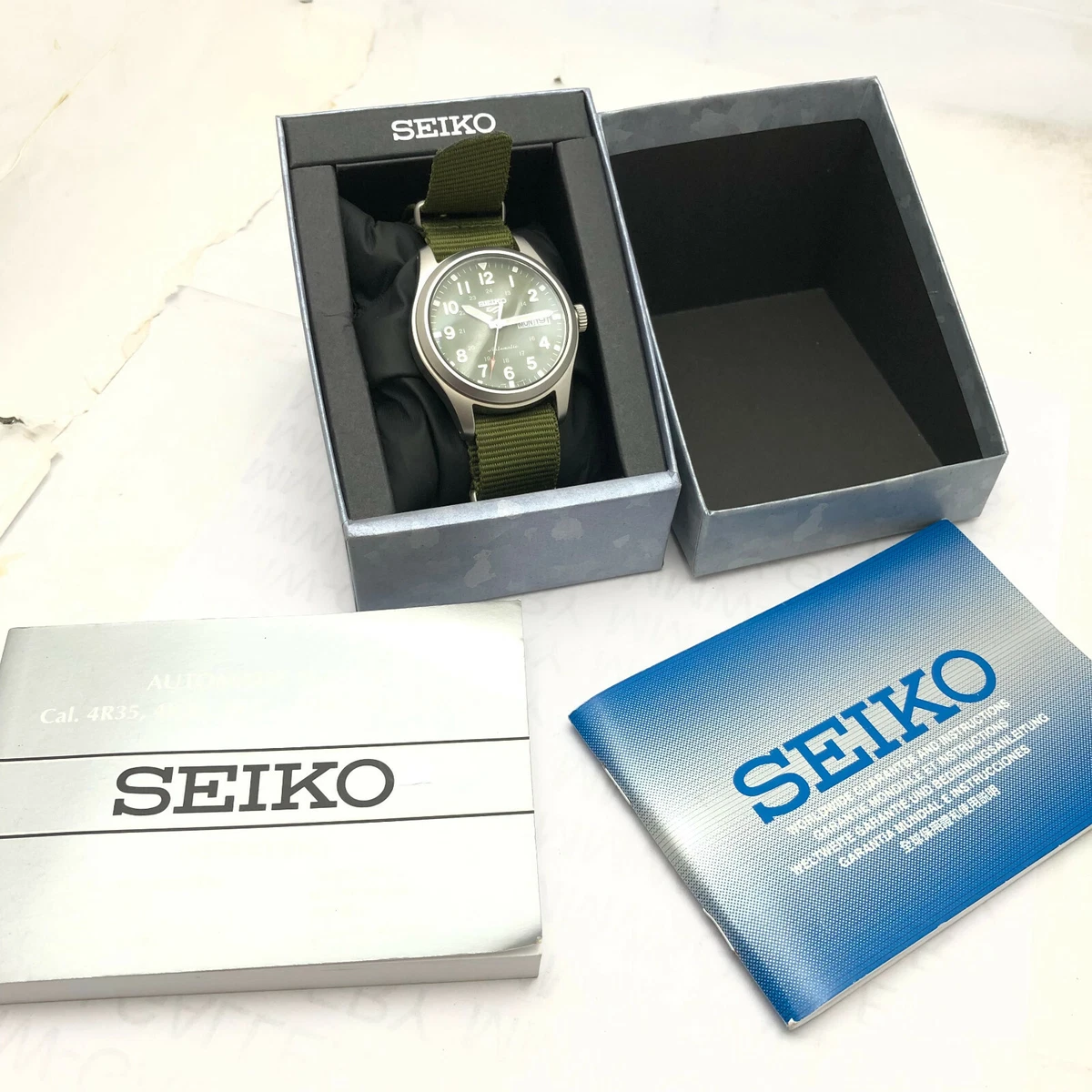 VINTAGE MENS SEIKO SPORTS 4R36-10A0 DAY DATE AUTOMATIC 42MM JAPAN WRIST WATCH