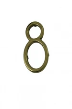 Bright Solid Brass 3" Address House Number '8' Pin Mount | Renovator's Supply