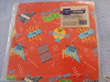 Ambassador Vtg giftwrap  NEW red teen shop eat words
