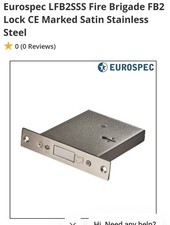 FB2 Carlisle Eurospec LFB2SSS Fire Brigade Lock FB2 CE MARKED satin - stainless.