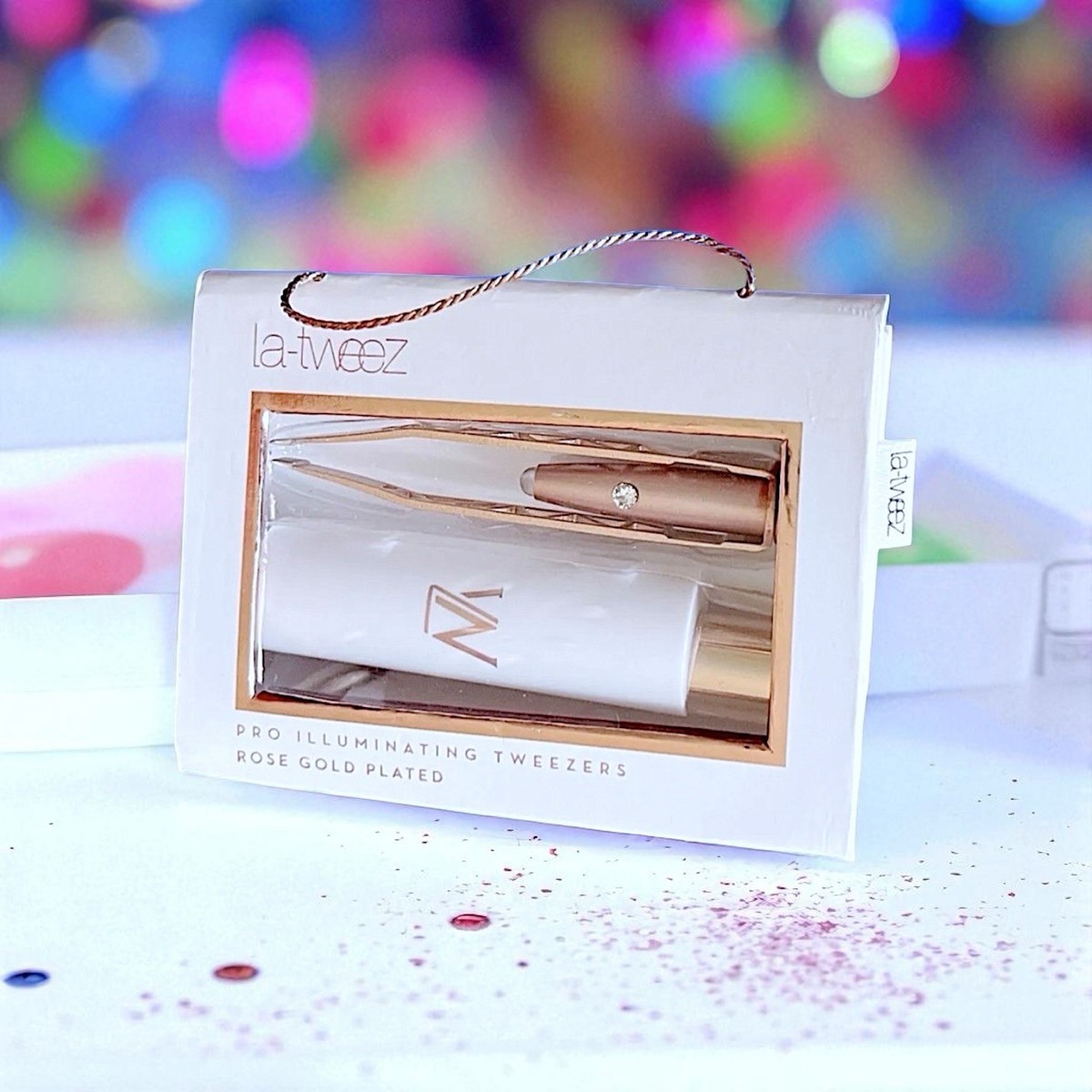 LA-TWEEZ Pro Illuminating Tweezers Rose Gold Plated New In Box