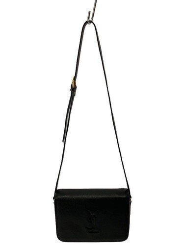 YVES SAINT LAURENT SHOULDER BAG LEATHER Black Used