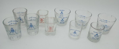 Vintage Mason Drinking / Shot Glasses 1990-1995 (x10 pc) Massacusetts