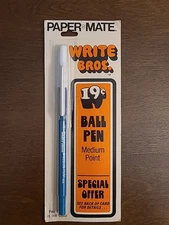Vintage Paper Mate Write Bros Ball Pen, Blue, Medium Point