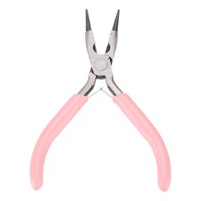 Round Nose Pliers 5" Mini Jewelry Pliers with PVC Handle  Cutter, Pink