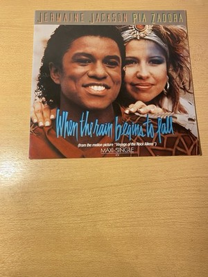 12'' MAXI JERMAINE JACKSON/PIA ZADORA * When The Rain Begins To Fall LONG (MINT-)