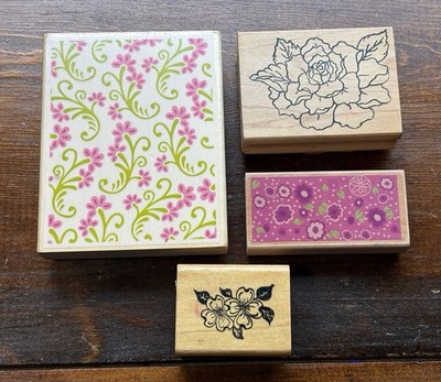 Pretty Floral ~ Flower Mounted Stamps Mixed Brands