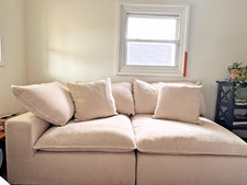 Sereen 2-piece Fabric Modular Sectional Couch, Cream