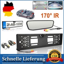 4,3 Rückspiegel Monitor Mit Kabellos Funk Nummernschild Rückfahrkamera Set,