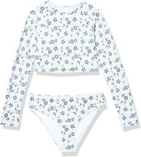 Roxy Girls Dreamer Crop Top Long Sleeve Swim Set Multicolor Size 12 L101031
