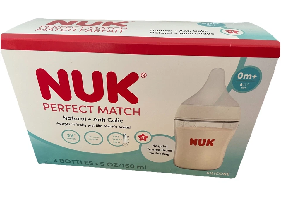 NUK Match Baby Bottle - Medium Flow - 8oz/3pk Great Deal - Image 2 of 4